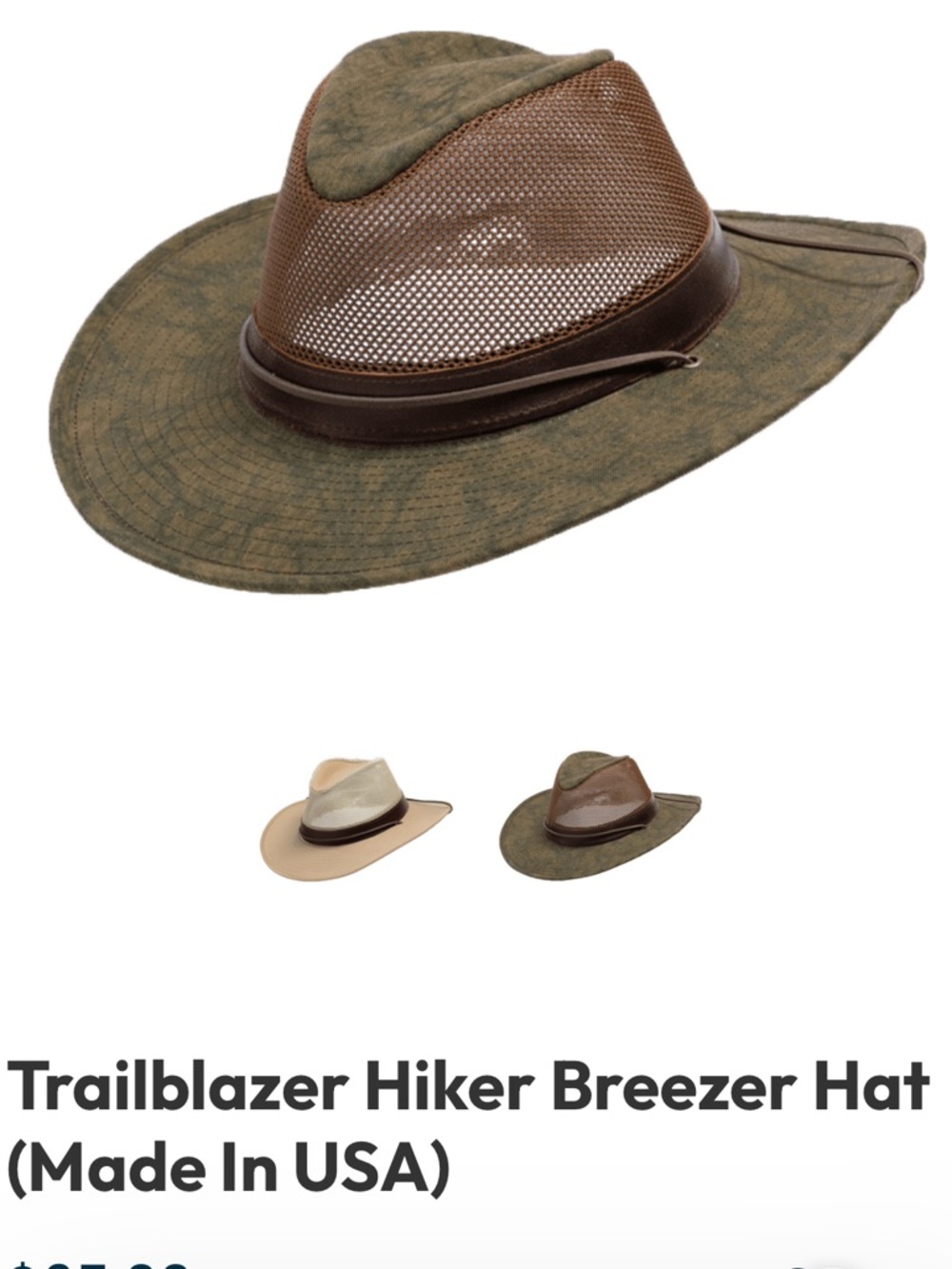 Henschel Hat Company Trailblazer Hiker Breezer Hat Original Aussie M